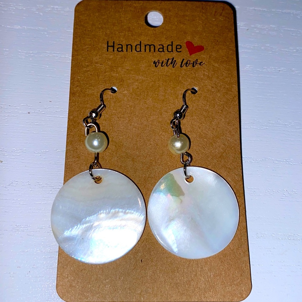 Shell & Pearl Dangle Earrings